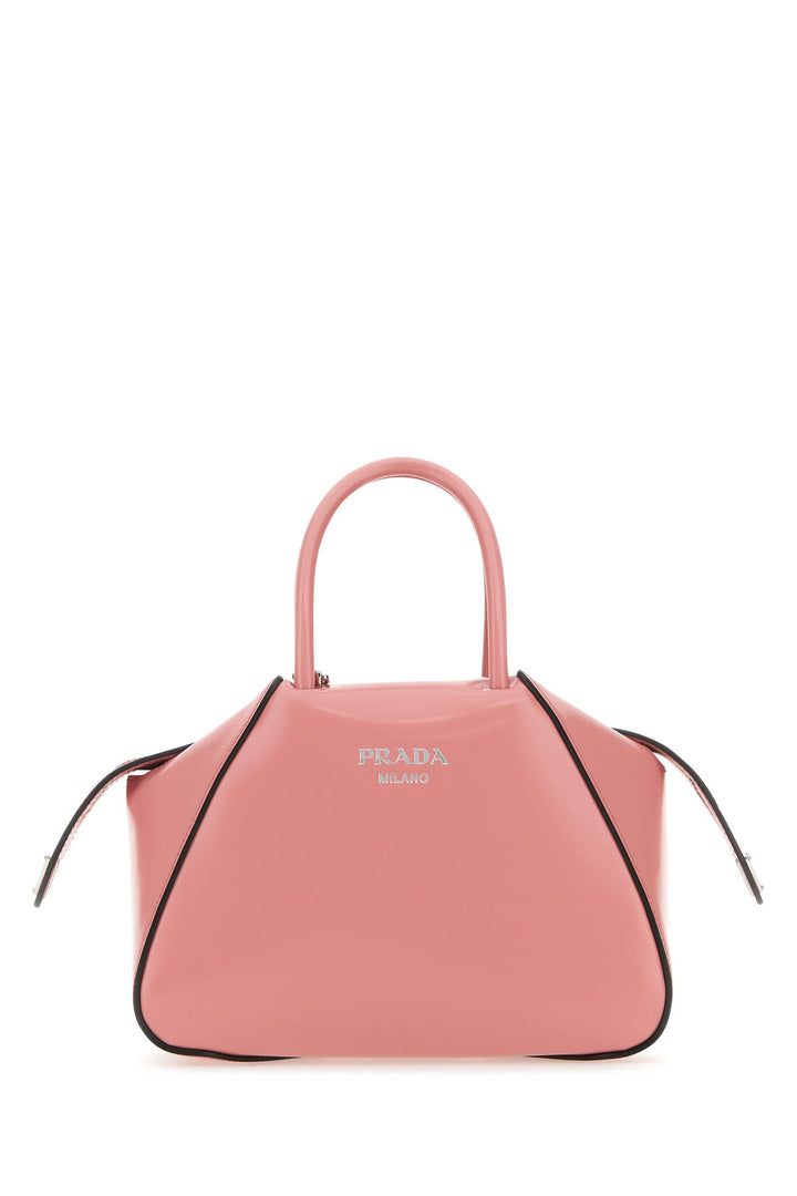 Pink leather handbag