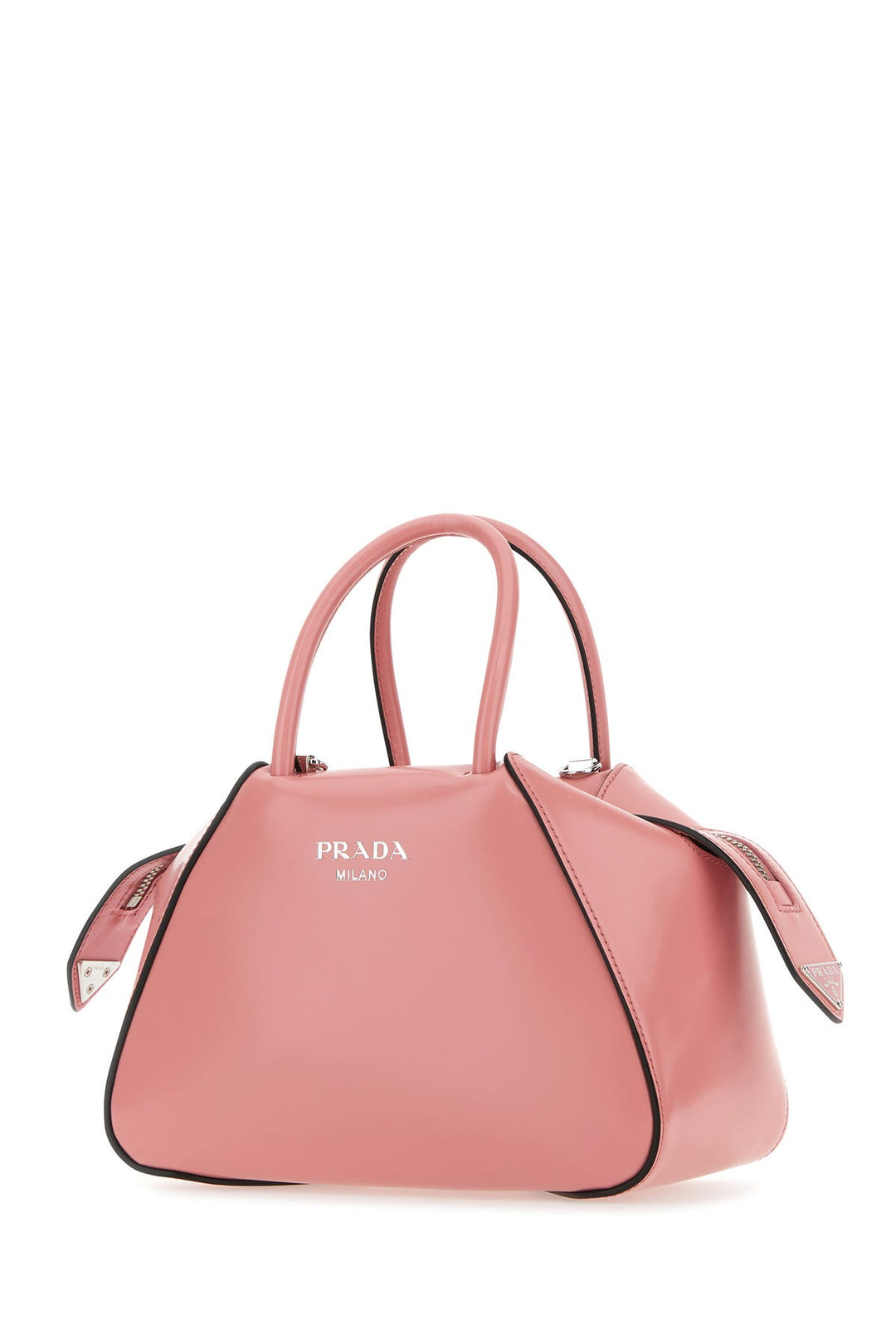 Pink leather handbag