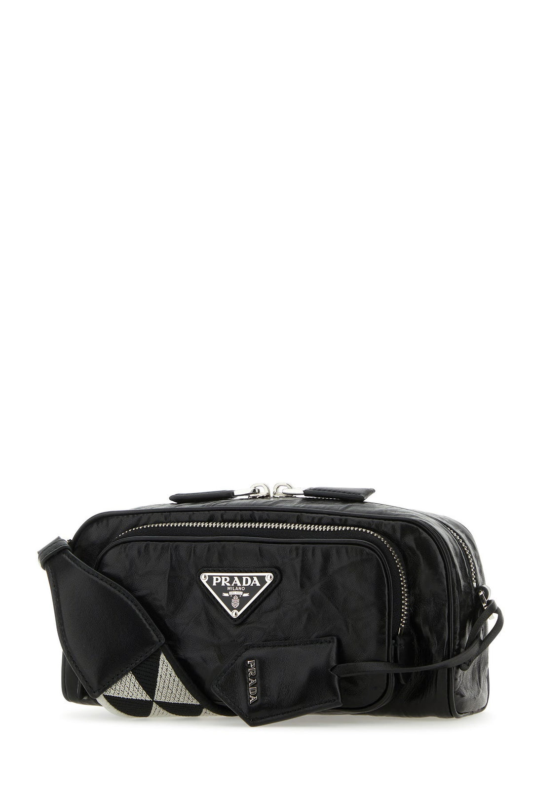 Black nappa leather crossbody bag