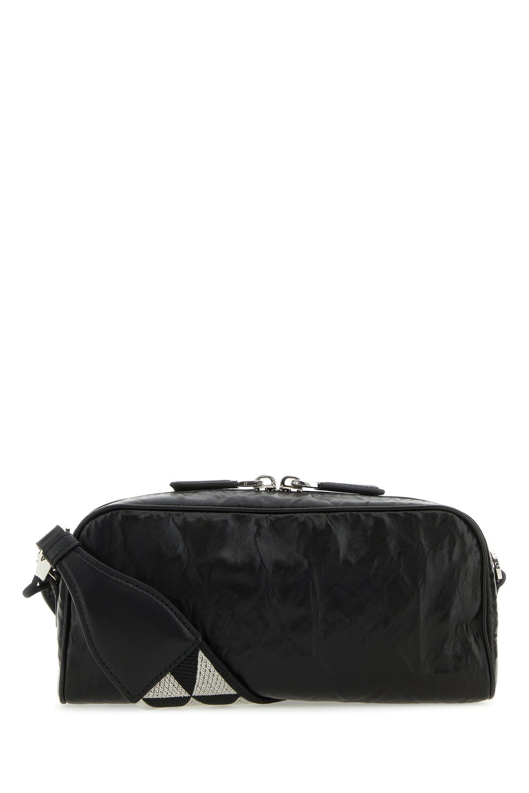 Black nappa leather crossbody bag