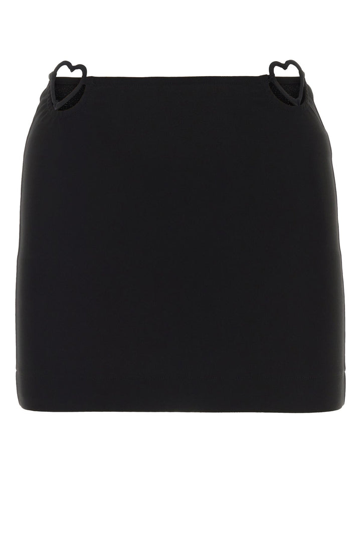 Black viscose blend mini skirt