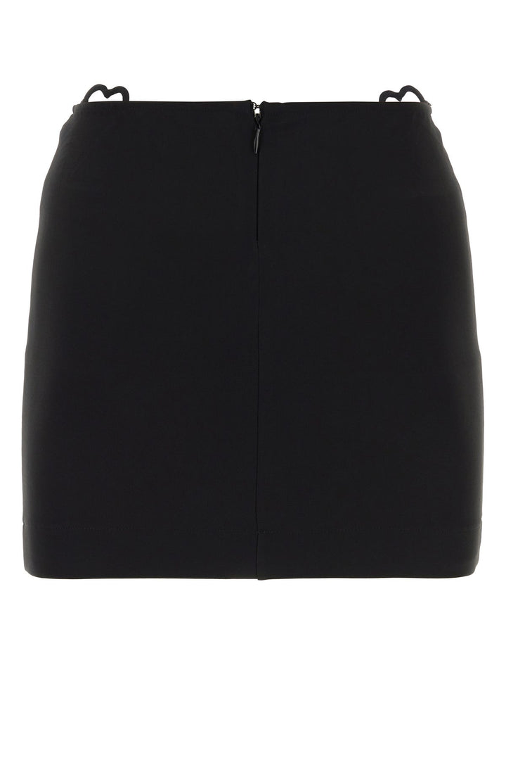 Black viscose blend mini skirt