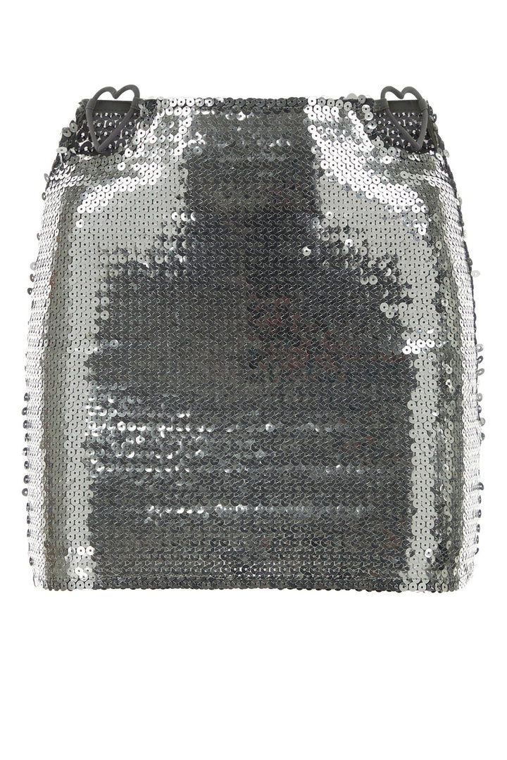 Silver sequins mini skirt