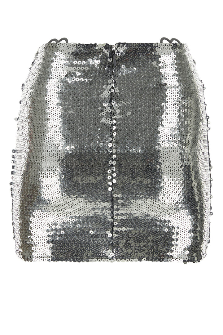 Silver sequins mini skirt