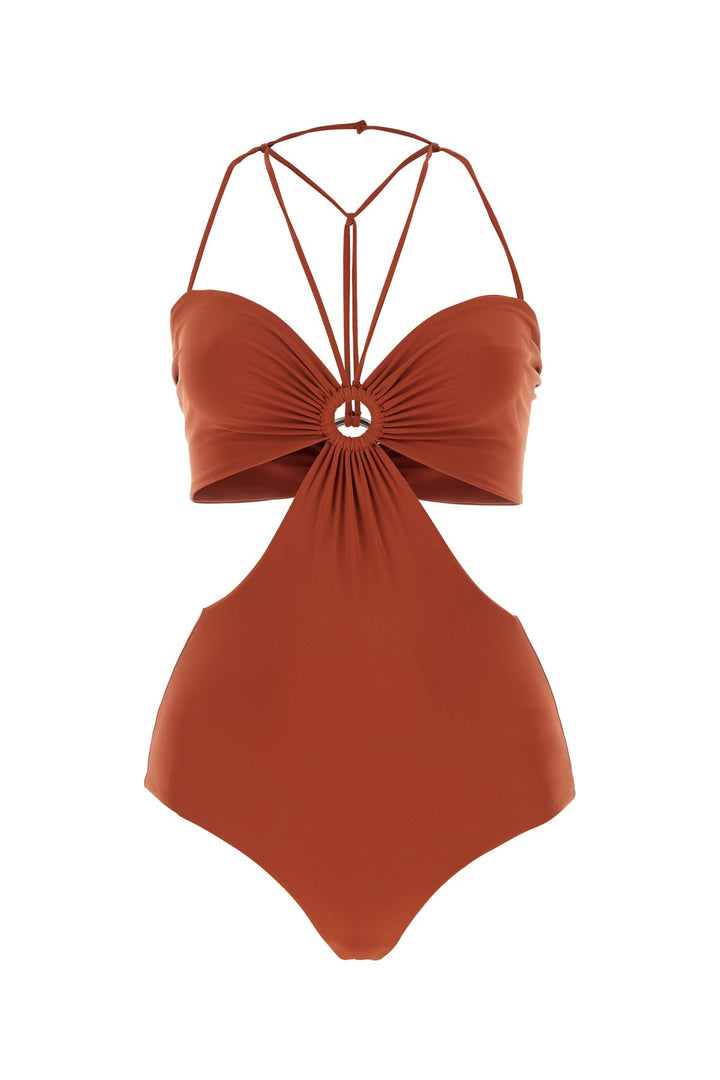 Brick stretch polyester swimsuit