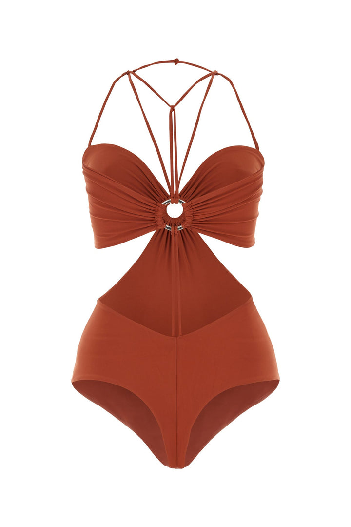 Brick stretch polyester swimsuit