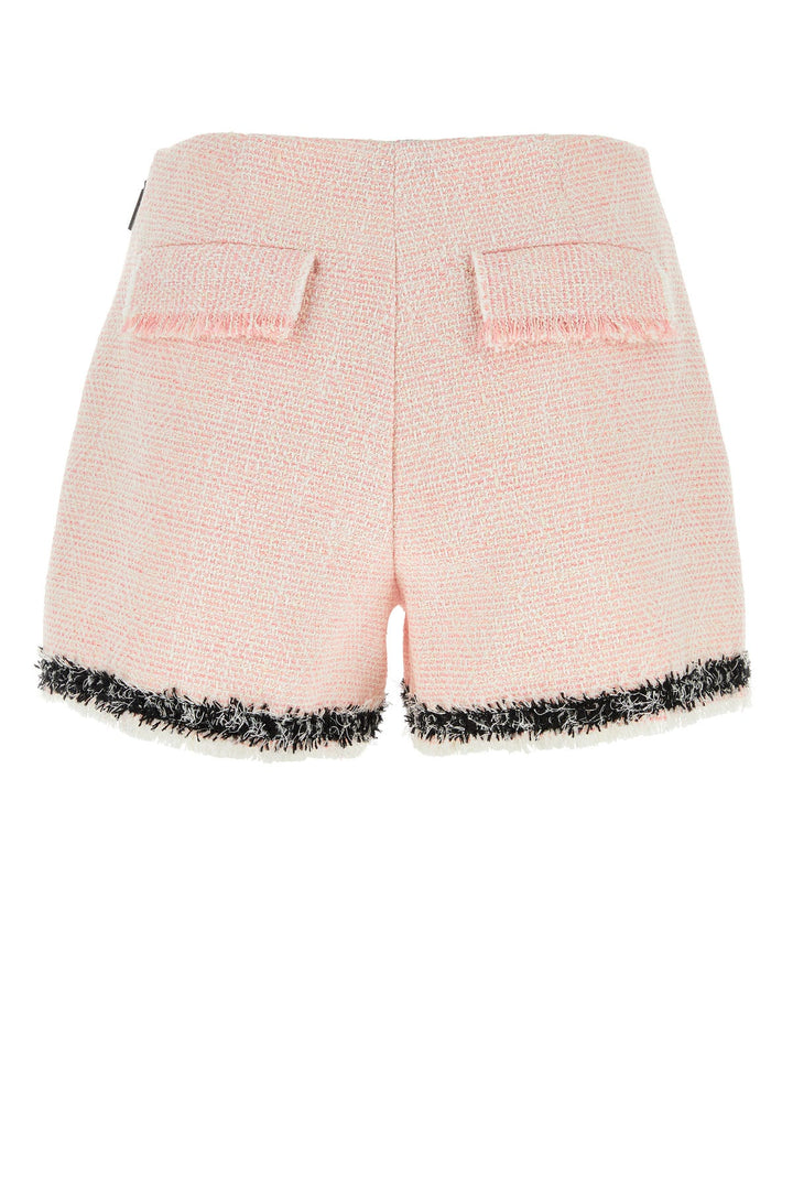 Pink bouclÃ© shorts