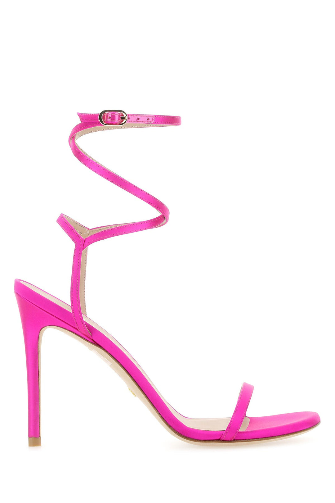 Fuchsia satin Barelynude 100 sandals