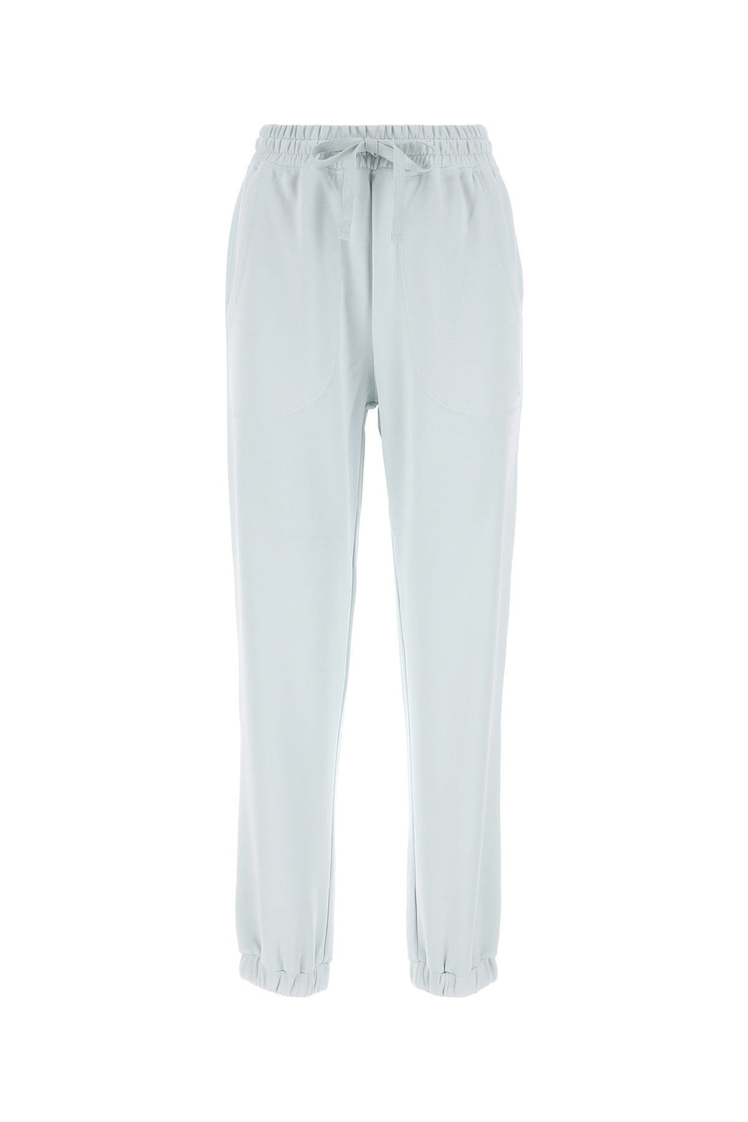 Pastel light-blue stretch polyester blend joggers