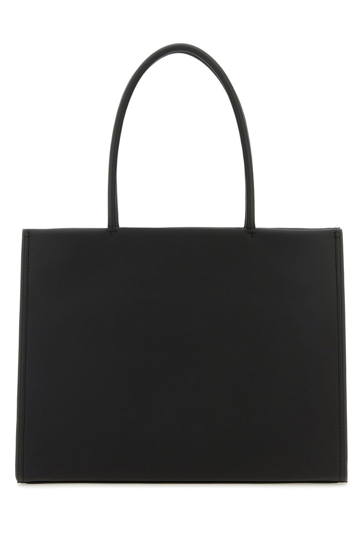 Black synthetic leather Ella Bio small shopping bag