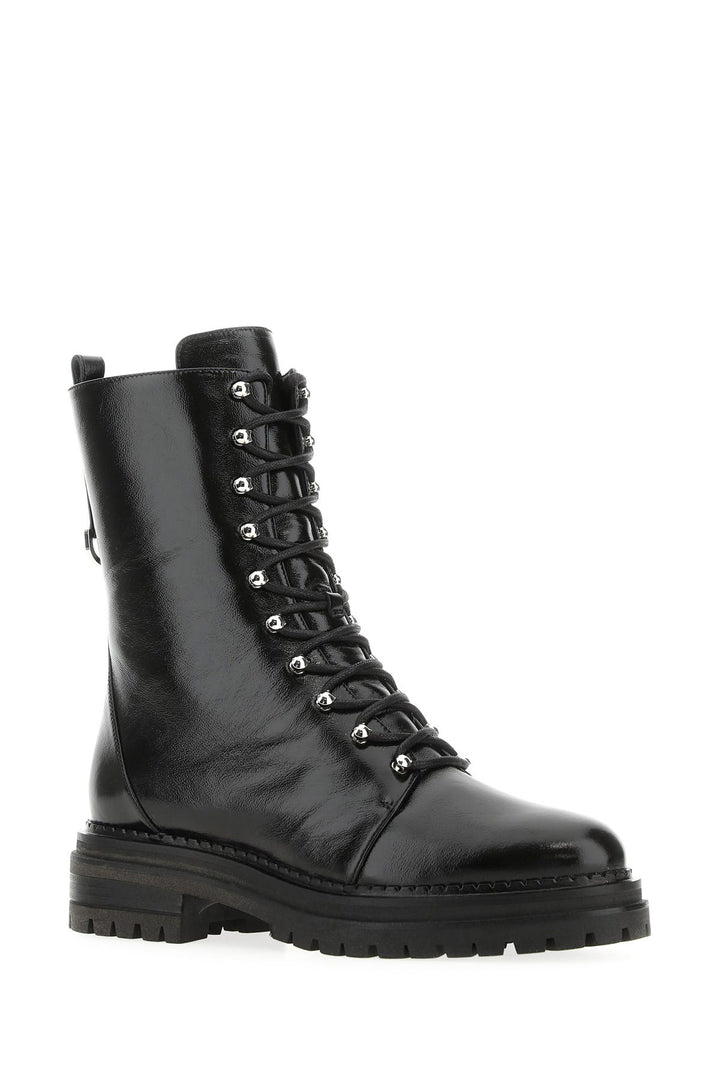 Black leather sr Joan ankle boots