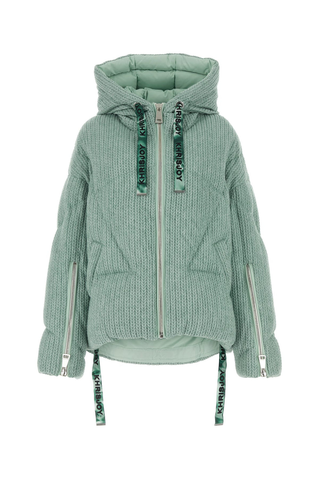 Mint green knit Puff down jacket