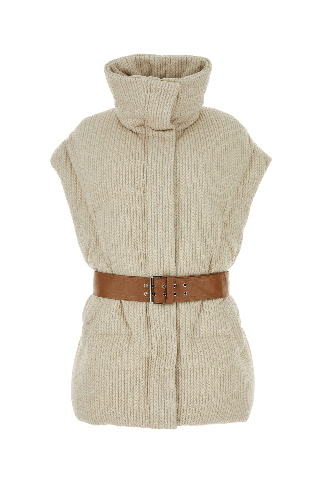 Sand knit sleeveless New Iconic down jacket