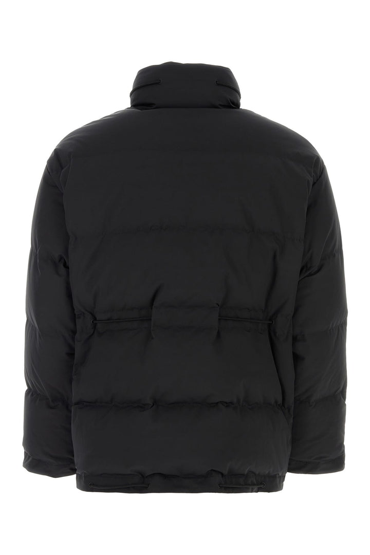 Black stretch polyester padded jacket