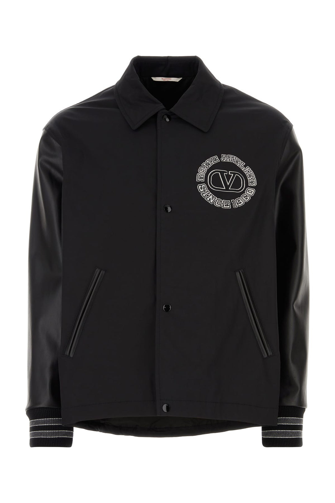 Black polyester blend windbreaker