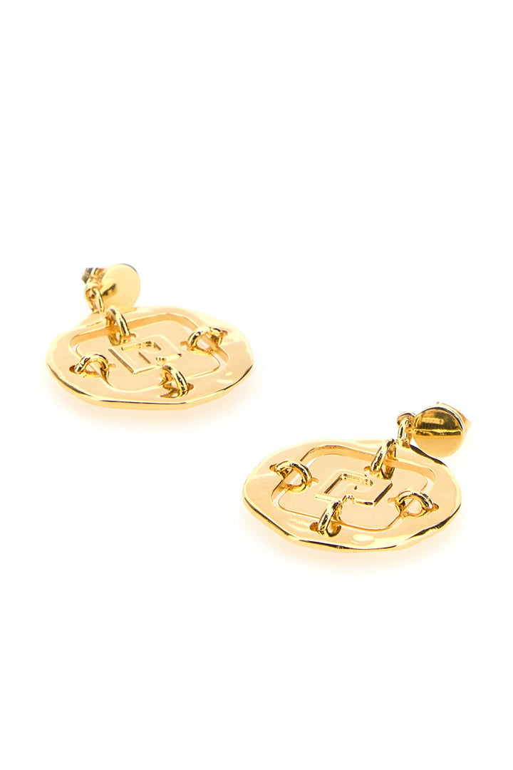 Gold metal earrings