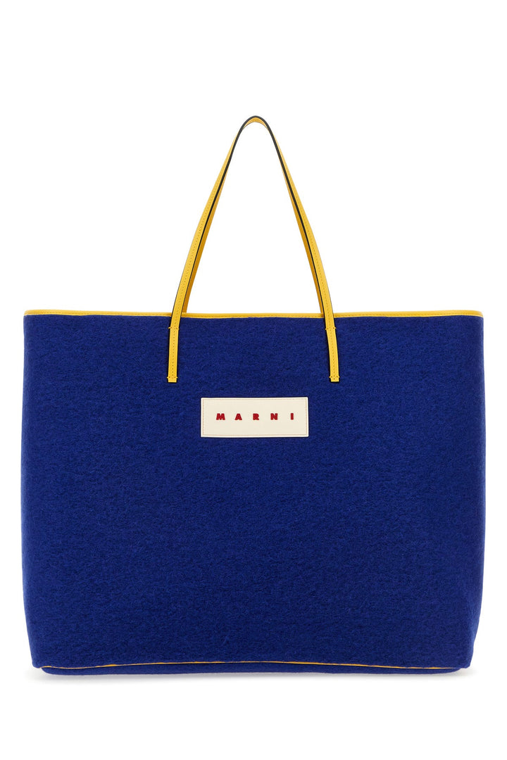 Blue felt medium Janus shopping bag