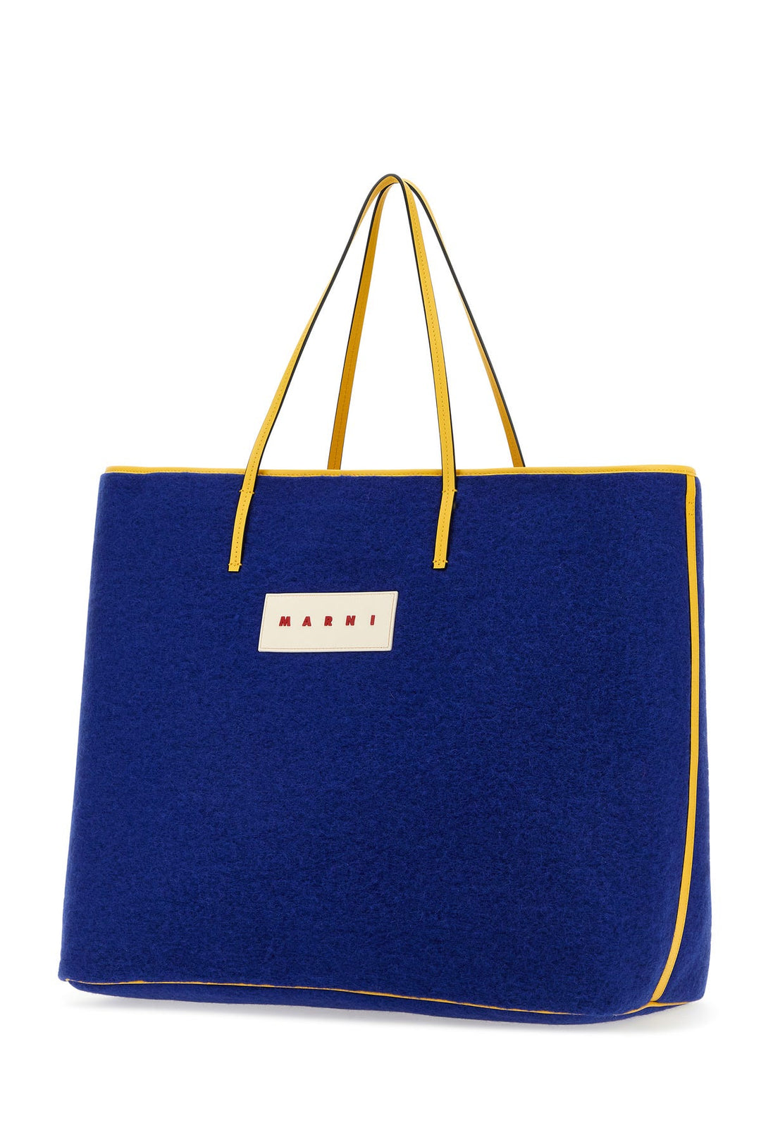 Blue felt medium Janus shopping bag