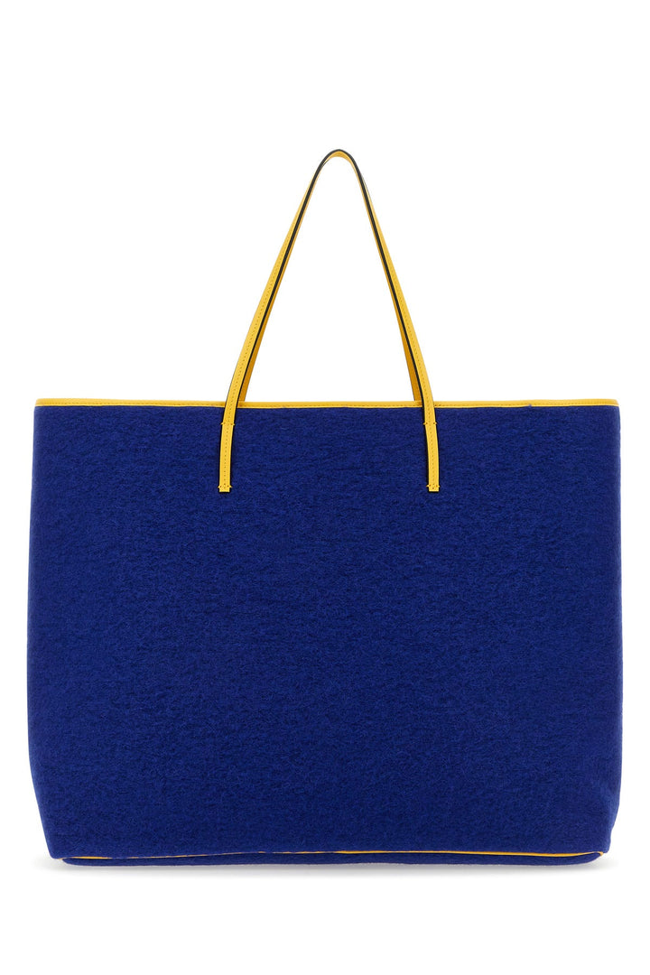 Blue felt medium Janus shopping bag