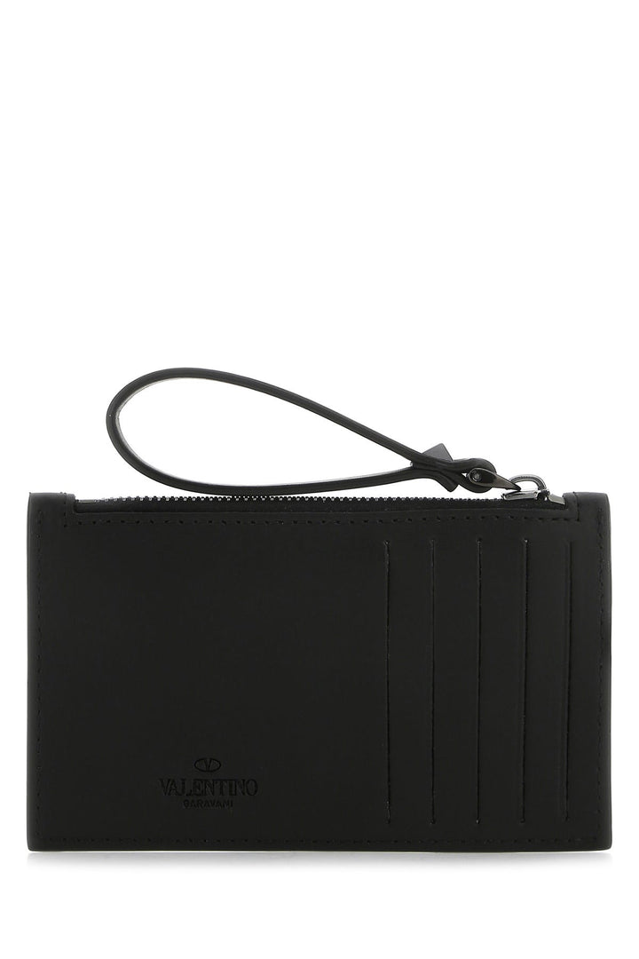 Black leather card holder