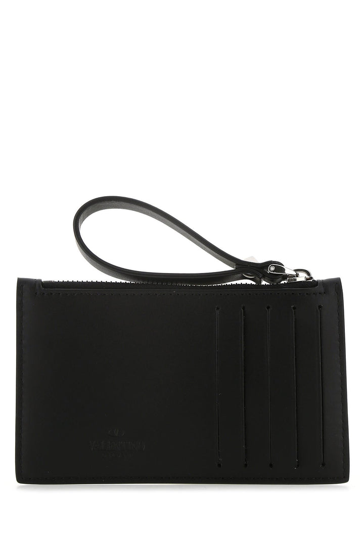 Black leather card holder