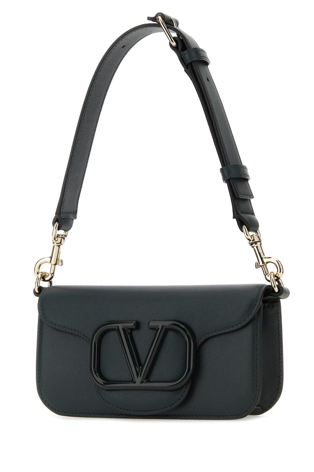 Dark green leather mini LocÃ² shoulder bag