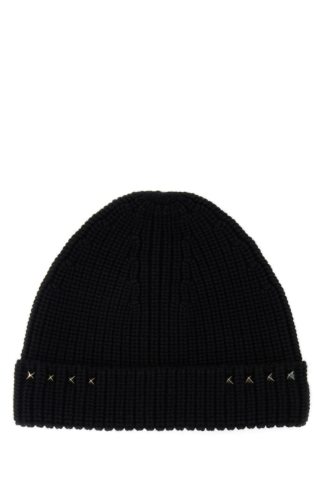 Black wool beanie hat