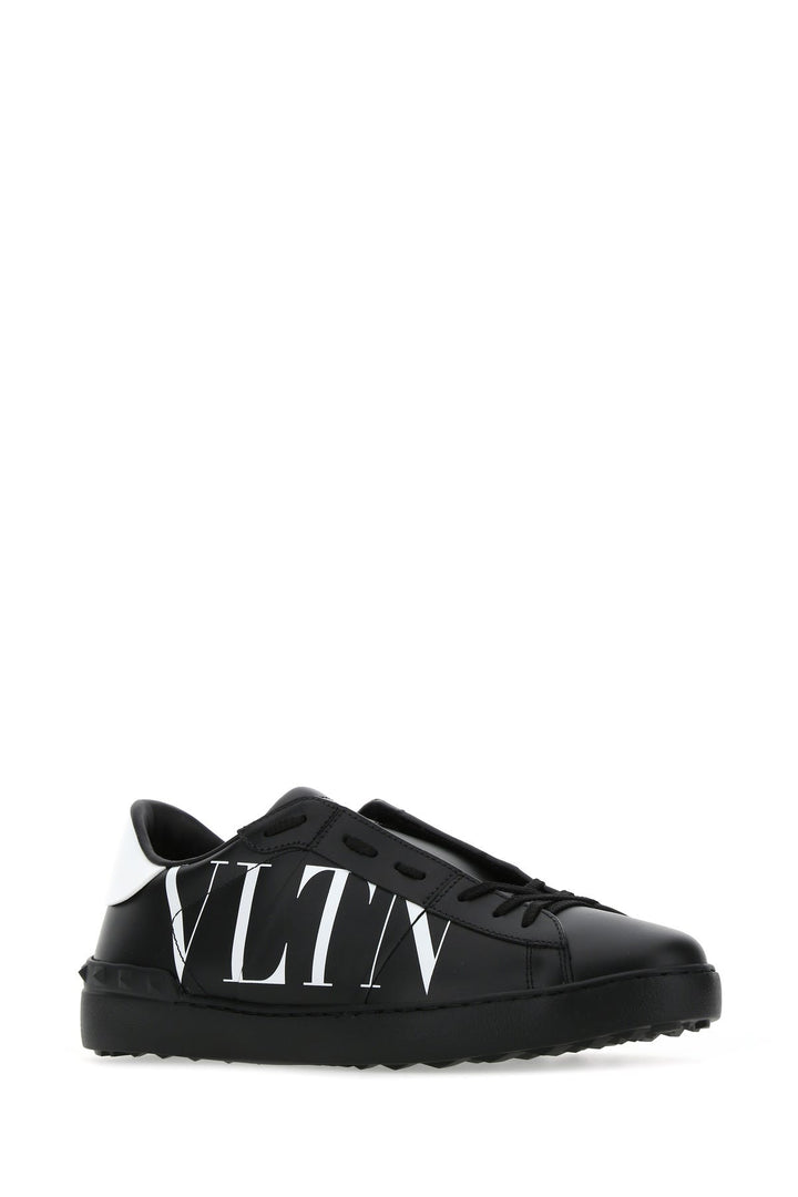 Black leather Open sneakers