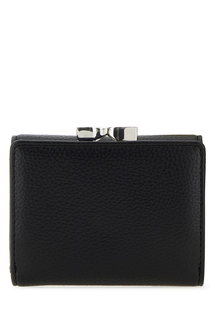 Black synthetic leather wallet