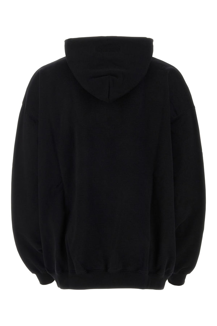 Black cotton blend oversize sweatshirt