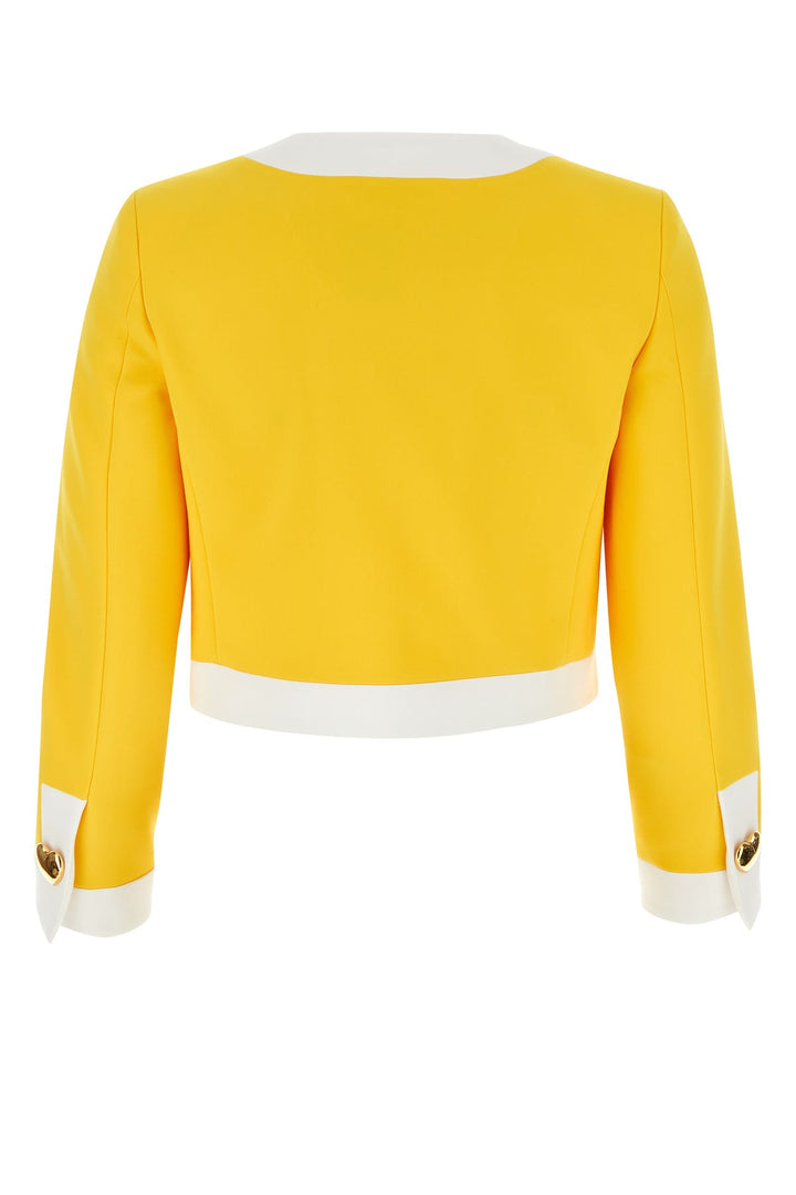 Yellow stretch jersey blazer