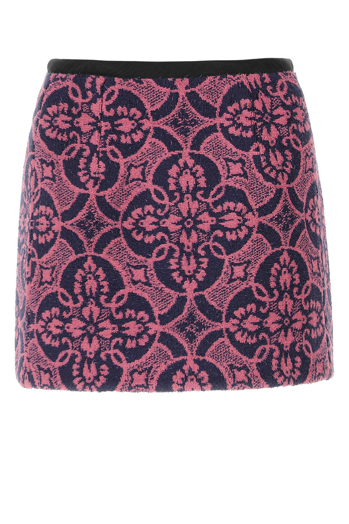 Embroidered cotton and polyester mini skirt