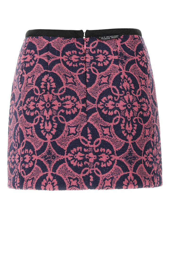 Embroidered cotton and polyester mini skirt