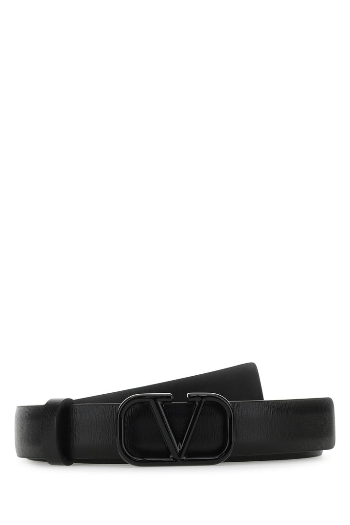 Black leather belt