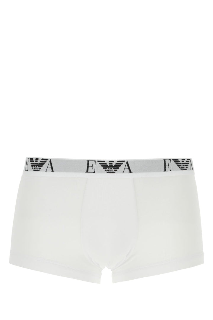 White stretch cotton boxer set