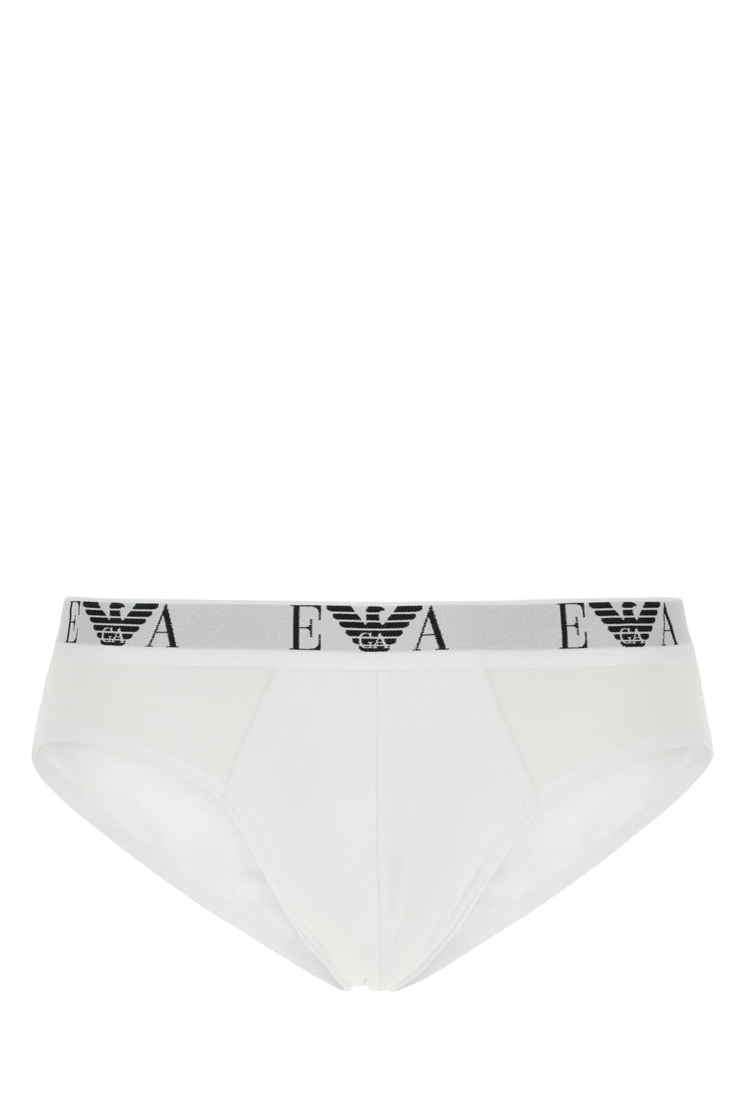 White stretch cotton brief set