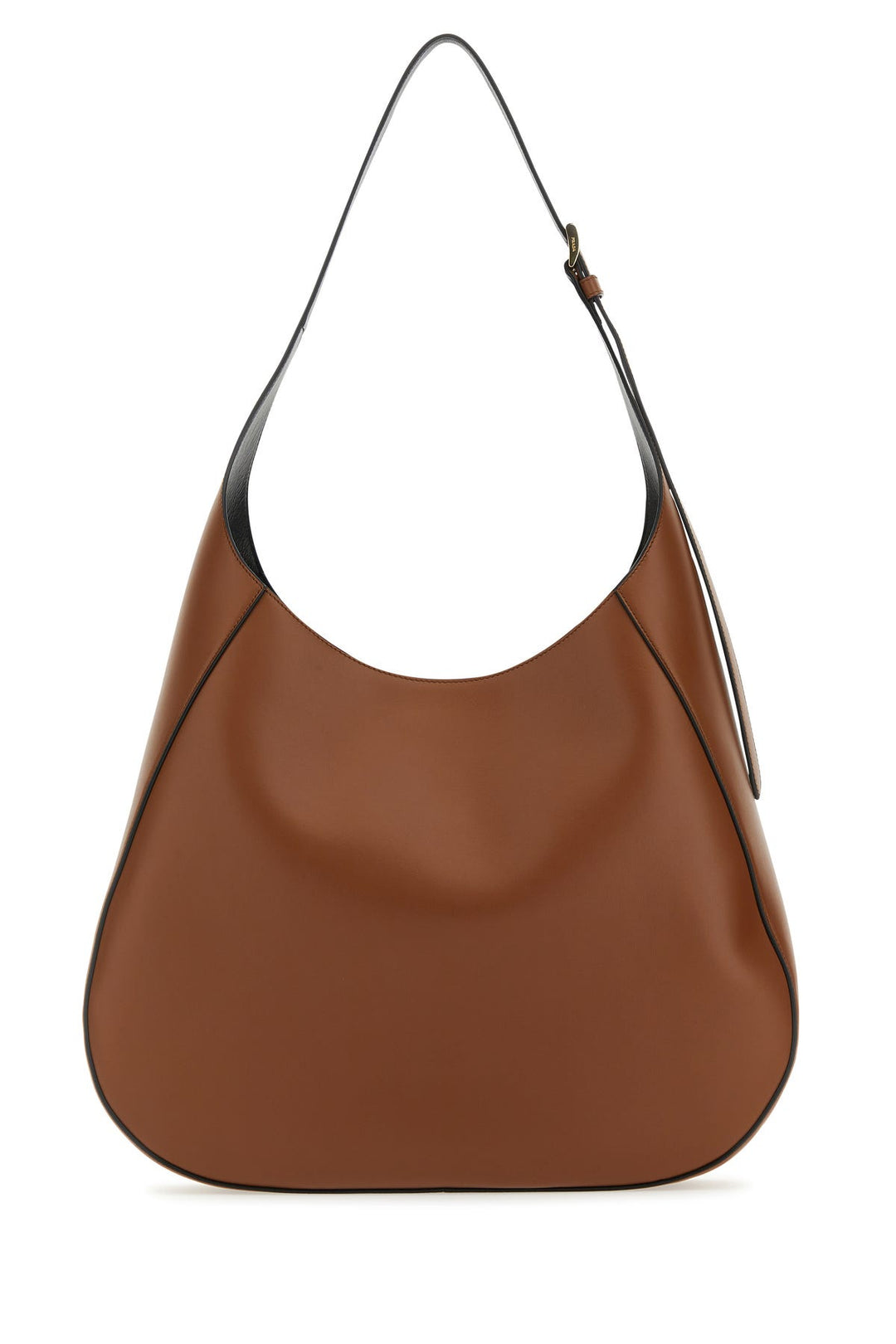 Brown leather large shoulder bag