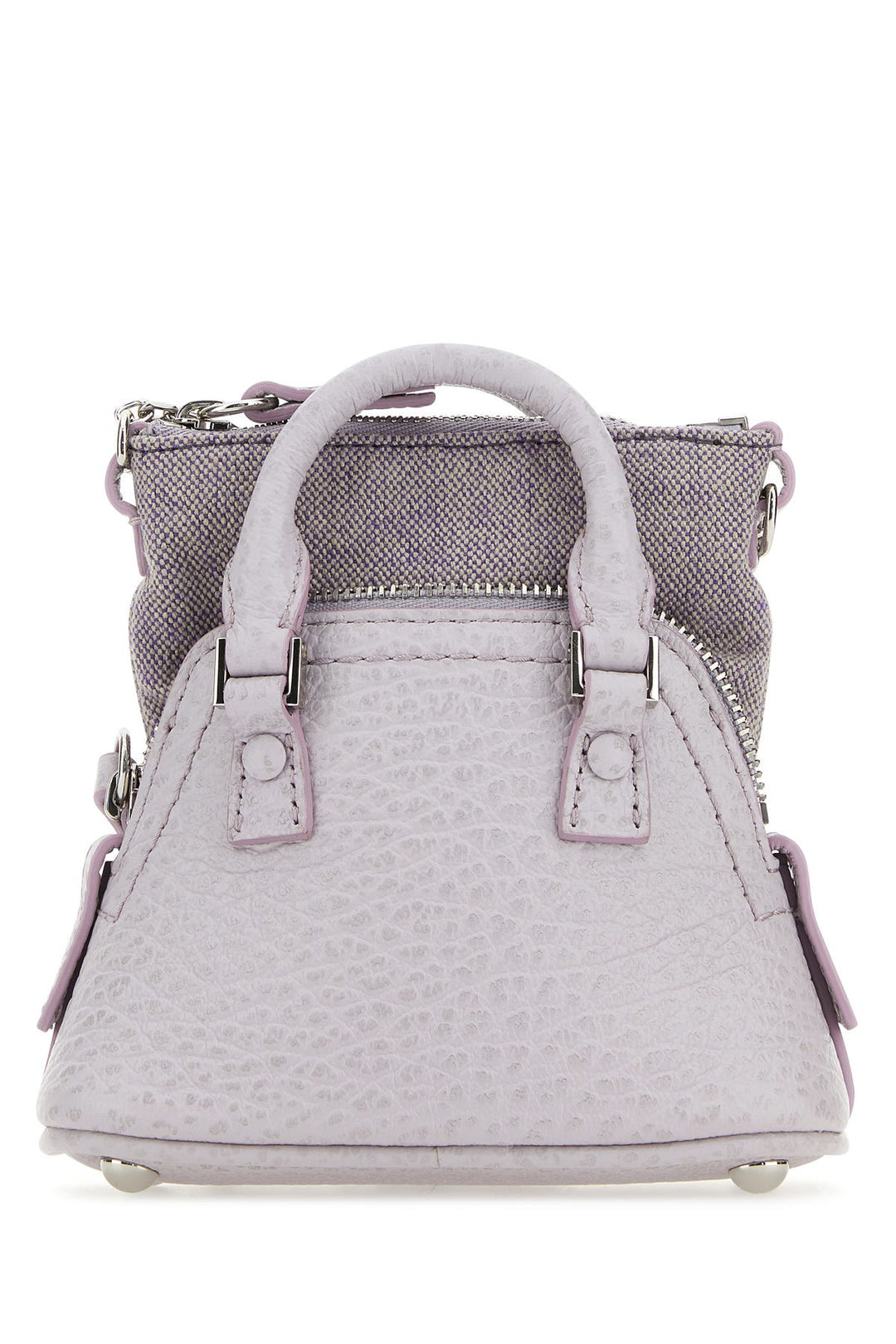 Lilac leather and fabric 5AC Classique Baby handbag