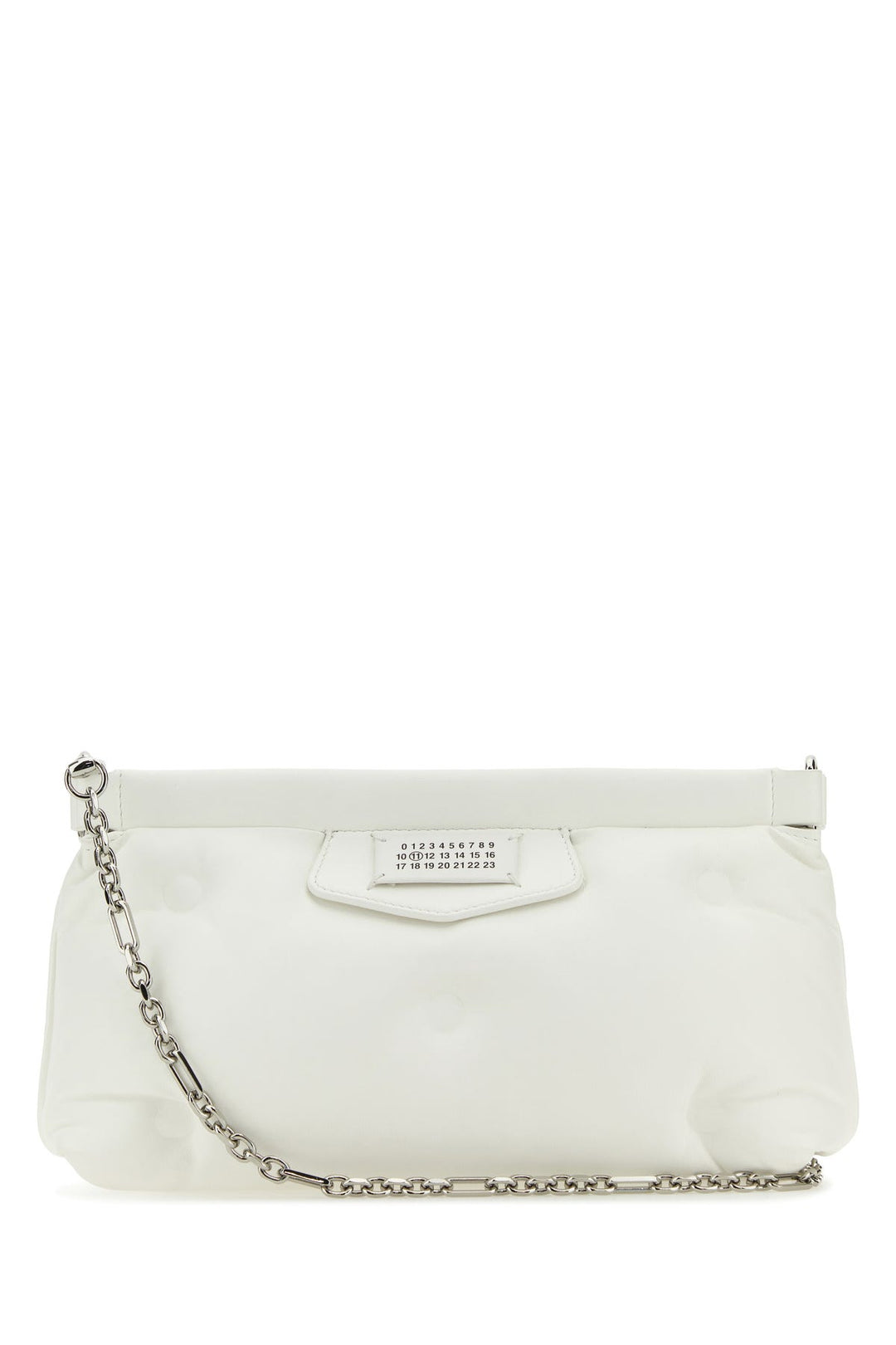 White nappa leather Slam Red Carpet clutch