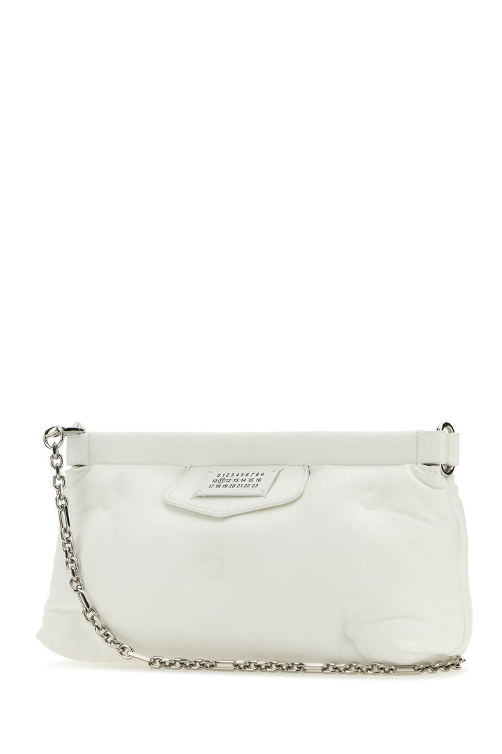 White nappa leather Slam Red Carpet clutch