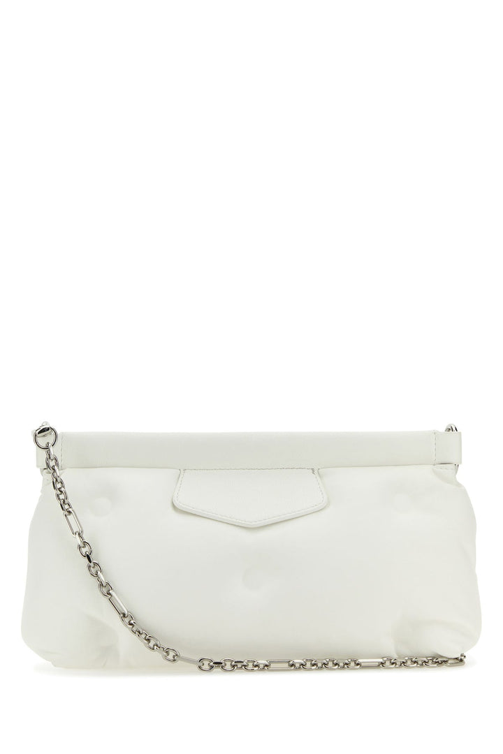 White nappa leather Slam Red Carpet clutch