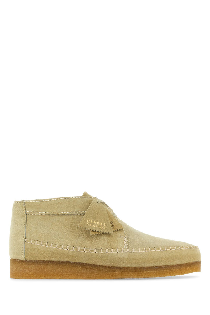 Beige suede Weaver ankle boots