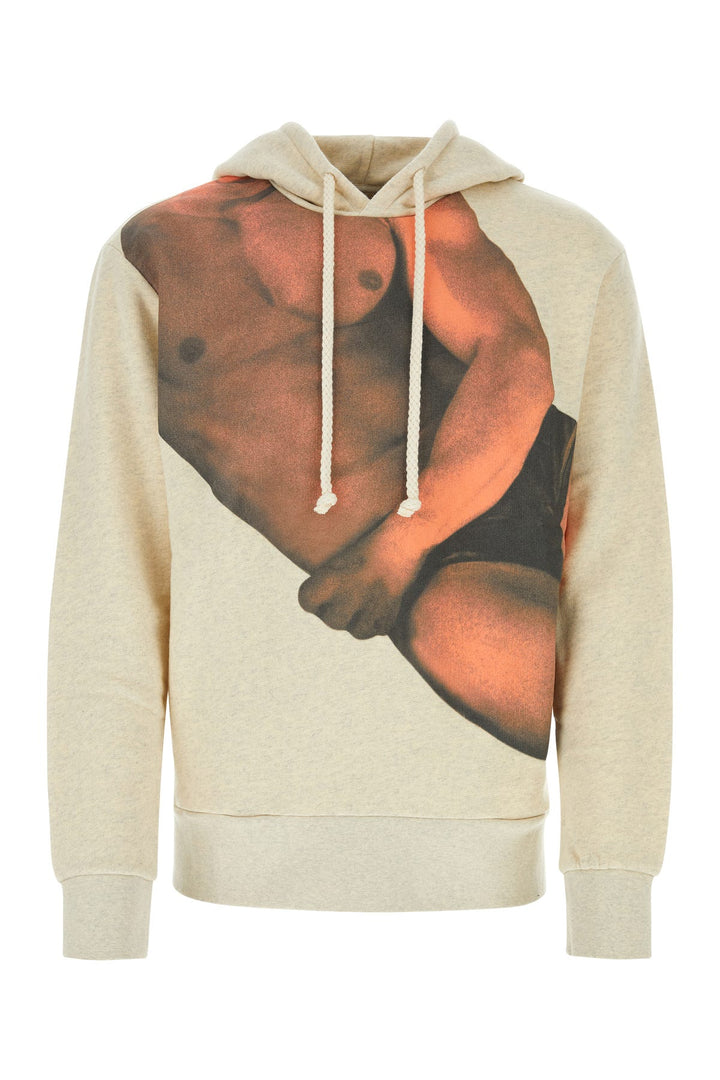 MelangÃ¨ ivory stretch cotton sweatshirt