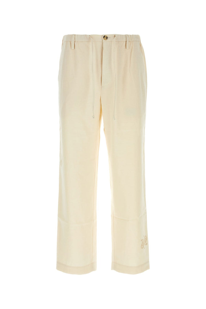 Cream viscose blend pant