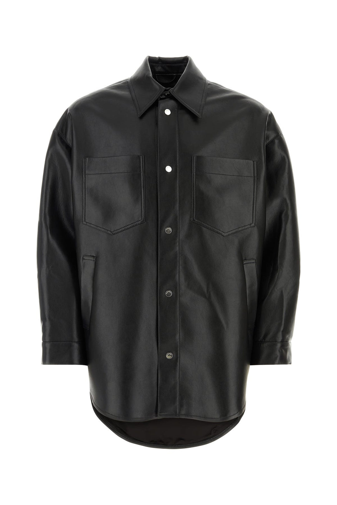 Black synthetic leather oversize Martin shirt