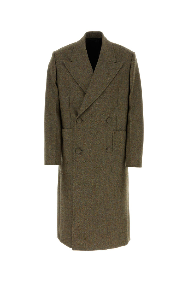 Khaki wool oversize coat