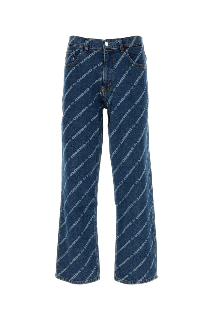 Printed stretch denim jeans