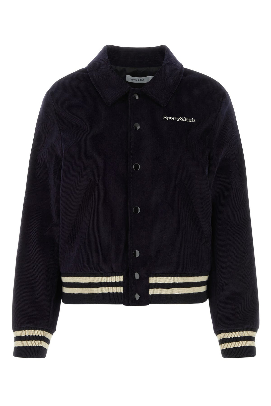 Navy blue corduroy bomber jacket