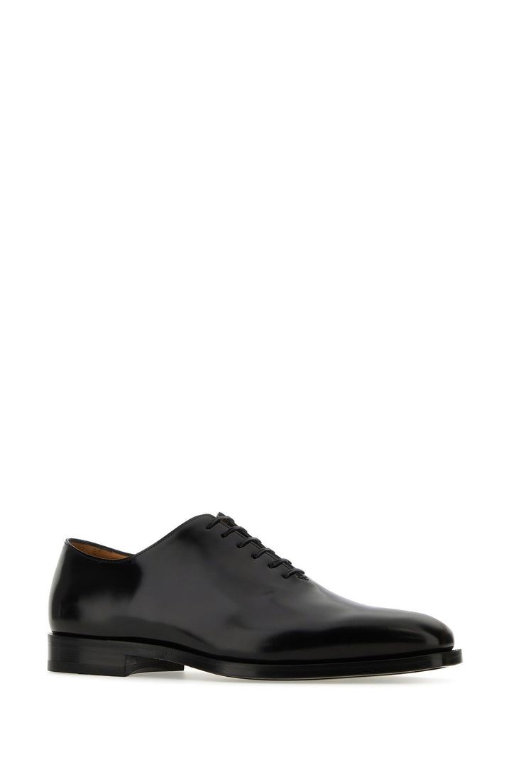 Black leather Geoffrey lace-up shoes