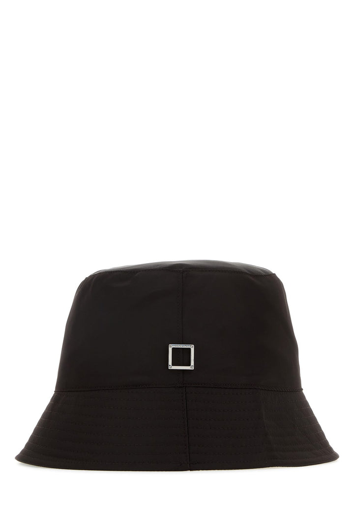 Dark brown nylon bucket hat